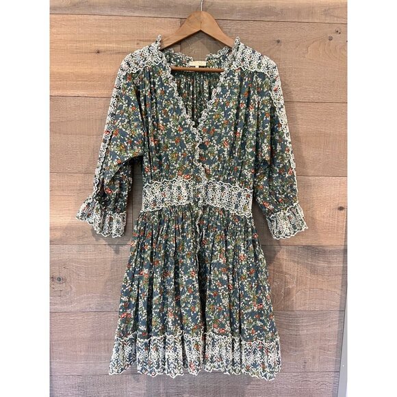 By TIMO Eyelet Short Sleeve Cotton Minidress Size L - Picture 4 of 12